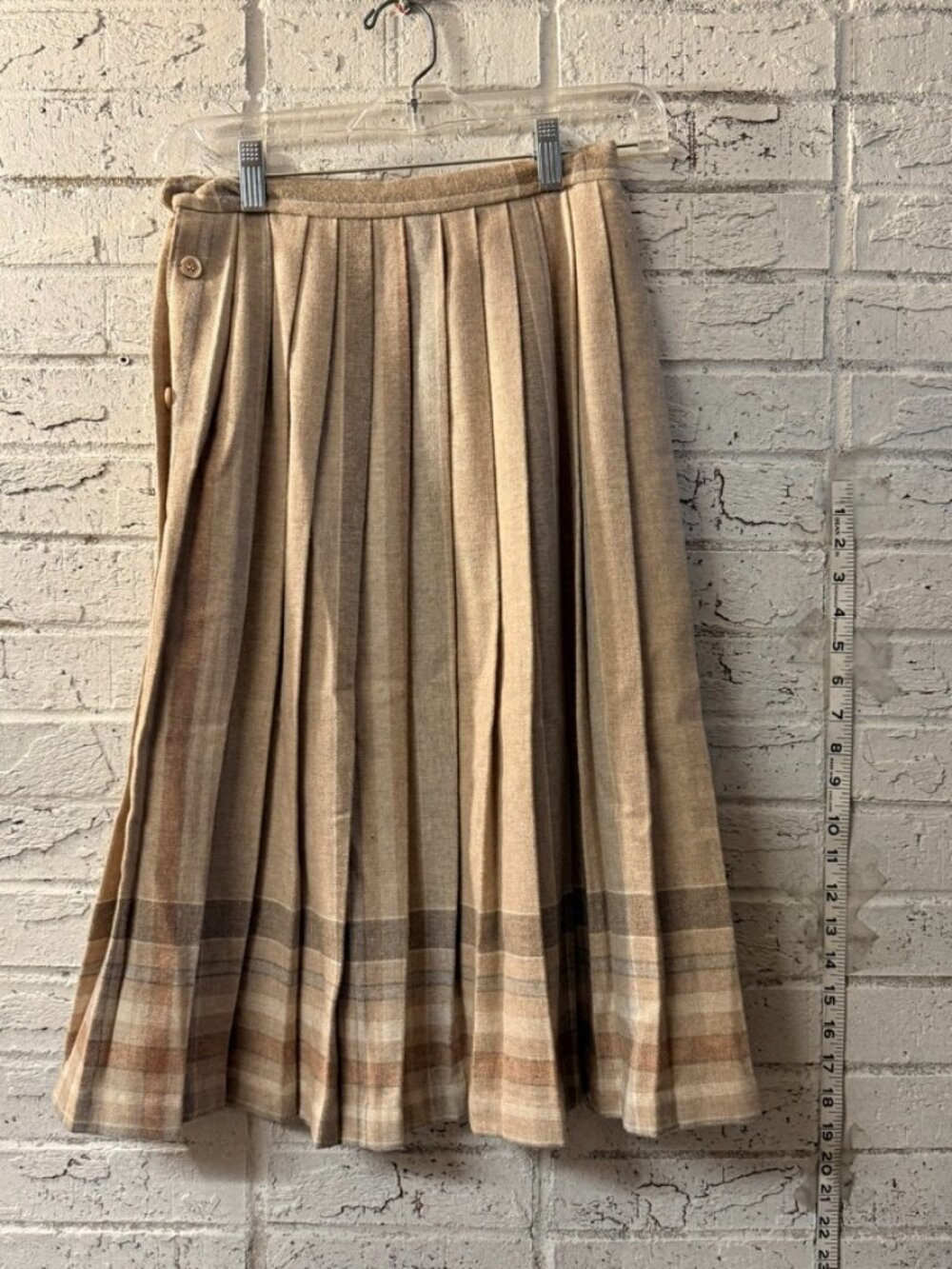 Signature For The Limited Wool Blend Pleated Midi Skirt Plaid Vintage Academia